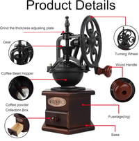 Image 6 of 👑The Armored Kingdom Medieval Coffee/ Spice Grinder-Antique Mill with Cast Iron Hand Crank 