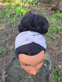 Image 3 of Upcycled Pure Linen Twist Headband in Natural