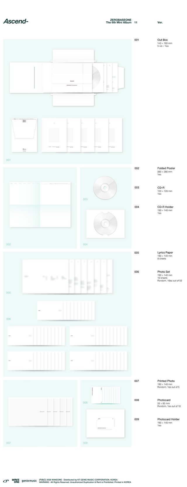 Image of [PRE-ORDER] ZEROBASEONE ‘Ascend-’ (11 Ver.) + MnetPlus Merch POBs