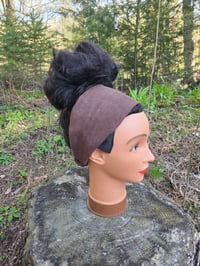 Image 1 of Upcycled Pure Linen Headband in Brown