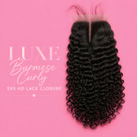 Image 1 of 5x5 Burmese Curly Closure 