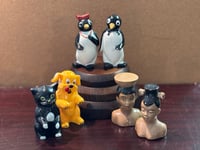 Set of Three mid-century salt and peppers