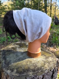 Image 1 of Upcycled Pure Linen Expandable Headband Cover in Undyed Natural 