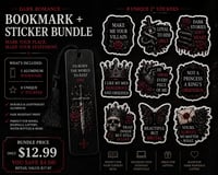 Aluminum Bookmark + Sticker Bundle 2 – Dark Romance Collection