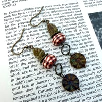 Gingham Leaf Earrings