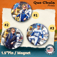 Image 1 of Elton John 1.50" Button Magnet Pin Badge Rocket Man Glam Rock and Roll Blues Icon Music Gift