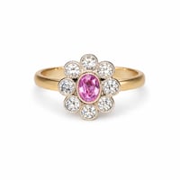 Pink Sapphire Cluster Ring