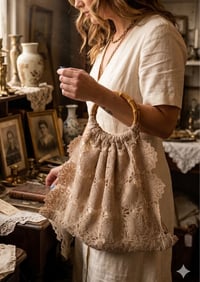 Image 1 of Reimagined Lace Doily Market Bag