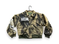 Image 2 of  Alpha Industries bomber jacket ma-1 upcycled and reworked screen print olive bomber jacket