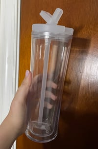 20 oz White Flip Straw Cup