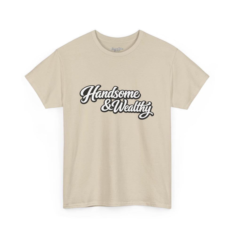 Image of Handsome & Wealthy Tee — Retro Script Graphic T-Shirt-89cb737c