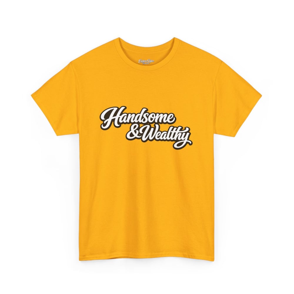 Image of Handsome & Wealthy Tee — Retro Script Graphic T-Shirt-89cb737c
