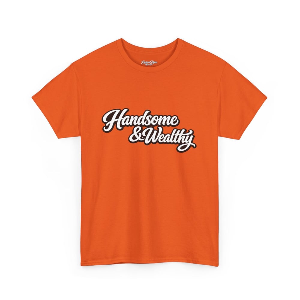 Image of Handsome & Wealthy Tee — Retro Script Graphic T-Shirt-89cb737c