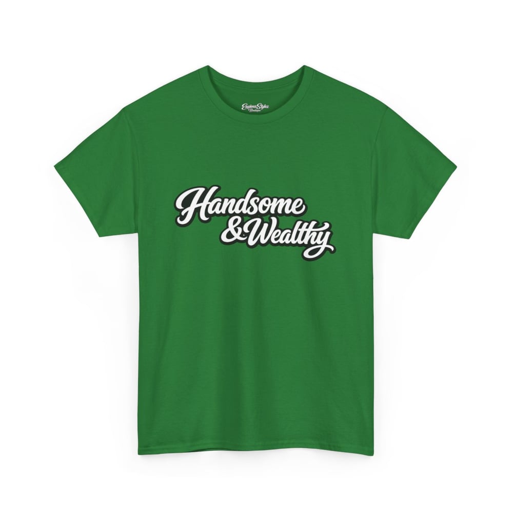Image of Handsome & Wealthy Tee — Retro Script Graphic T-Shirt-89cb737c