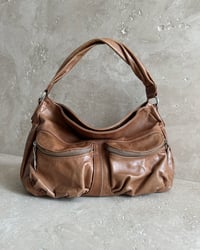 Image 1 of TAN LEATHER SHOULDER BAG