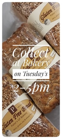 Collect at Bakery Tuesday 2-5pm 