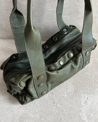 Image 4 of ITALIAN KHAKI STUD LEATHER BAG