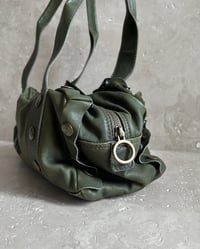 Image 5 of ITALIAN KHAKI STUD LEATHER BAG
