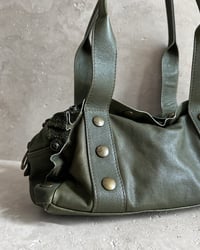 Image 3 of ITALIAN KHAKI STUD LEATHER BAG