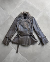 Image 2 of TAUPE MOUTON LEATHER JACKET