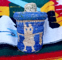 Image 1 of Owl and turtle hand woven basket