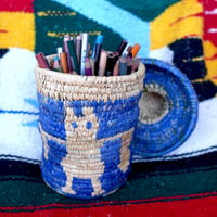 Image 2 of Owl and turtle hand woven basket