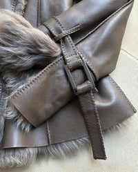 Image 3 of TAUPE MOUTON LEATHER JACKET
