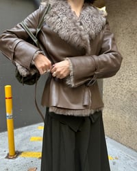 Image 10 of TAUPE MOUTON LEATHER JACKET