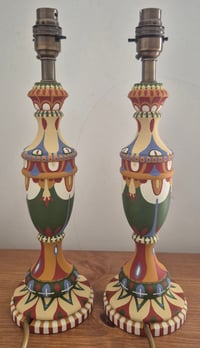 Image 1 of Handpainted lamps 10.5DIA x 36H cm