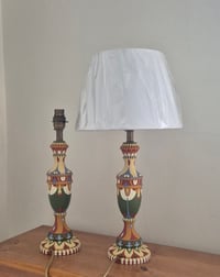 Image 2 of Handpainted lamps 10.5DIA x 36H cm