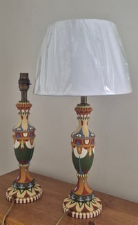 Image 3 of Handpainted lamps 10.5DIA x 36H cm