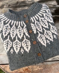 Image 3 of “Arboreal” - Tweed wool cardigan - Medium gray - Ready to ship