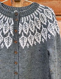 Image 2 of “Arboreal” - Tweed wool cardigan - Medium gray - Ready to ship
