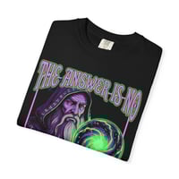Image 3 of Wizard Graphic T-Shirt — "The Answer Is No" Mystic BlackTee