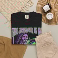 Image 7 of Wizard Graphic T-Shirt — "The Answer Is No" Mystic BlackTee
