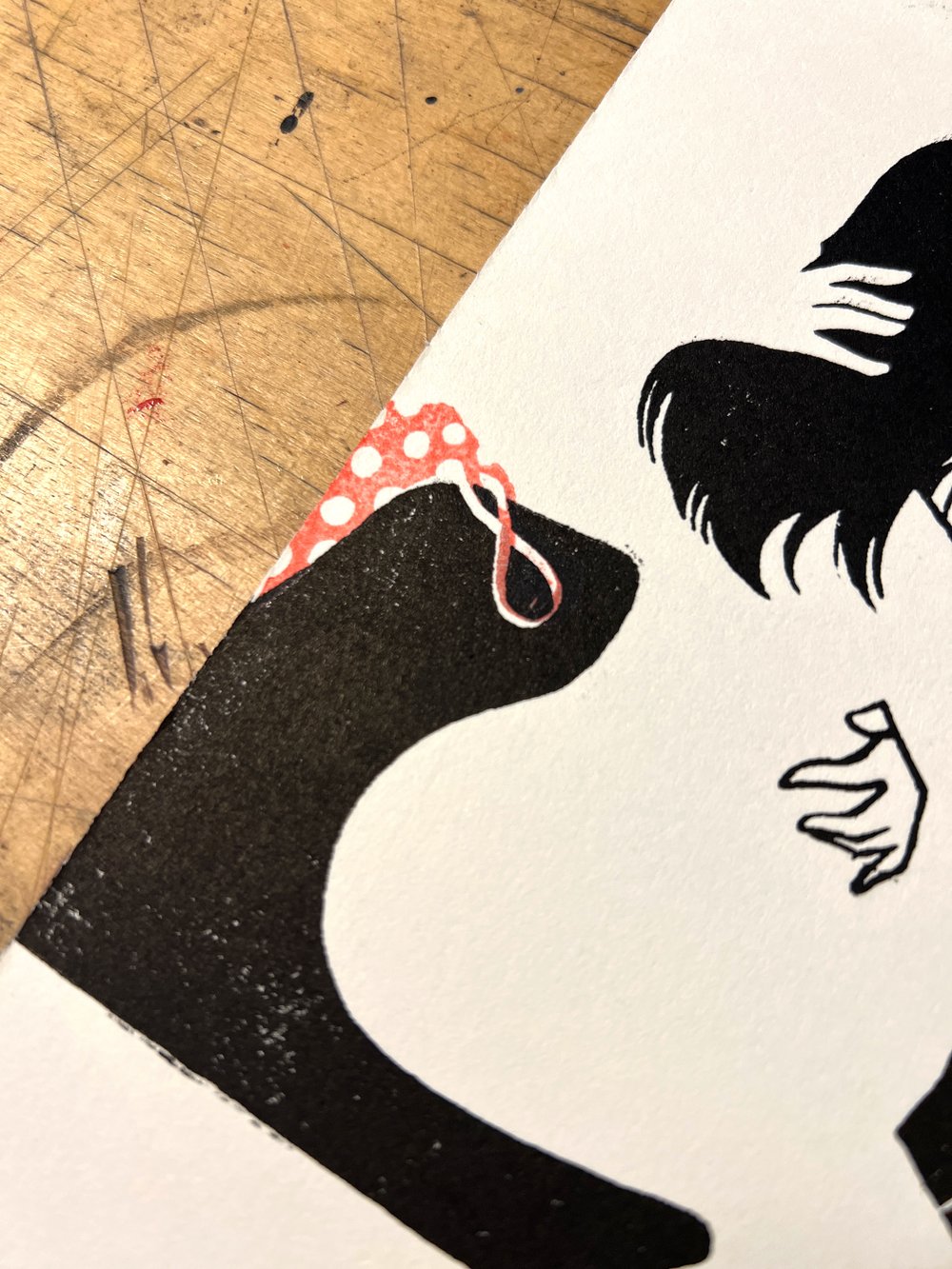 Image of Vespamore limited homemade woodcut print