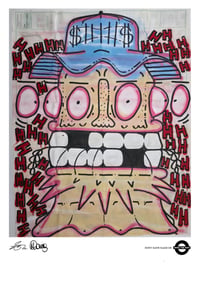 Image 1 of A3 Giclée Art Print — RUBY RAVE RAGE ON — collaboration with Zeb and Marc Craig
