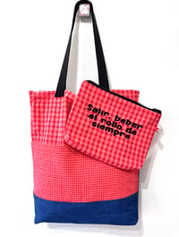 Image 3 of Bolso vichy colores rojo-coral