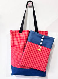 Image 4 of Bolso vichy colores rojo-coral