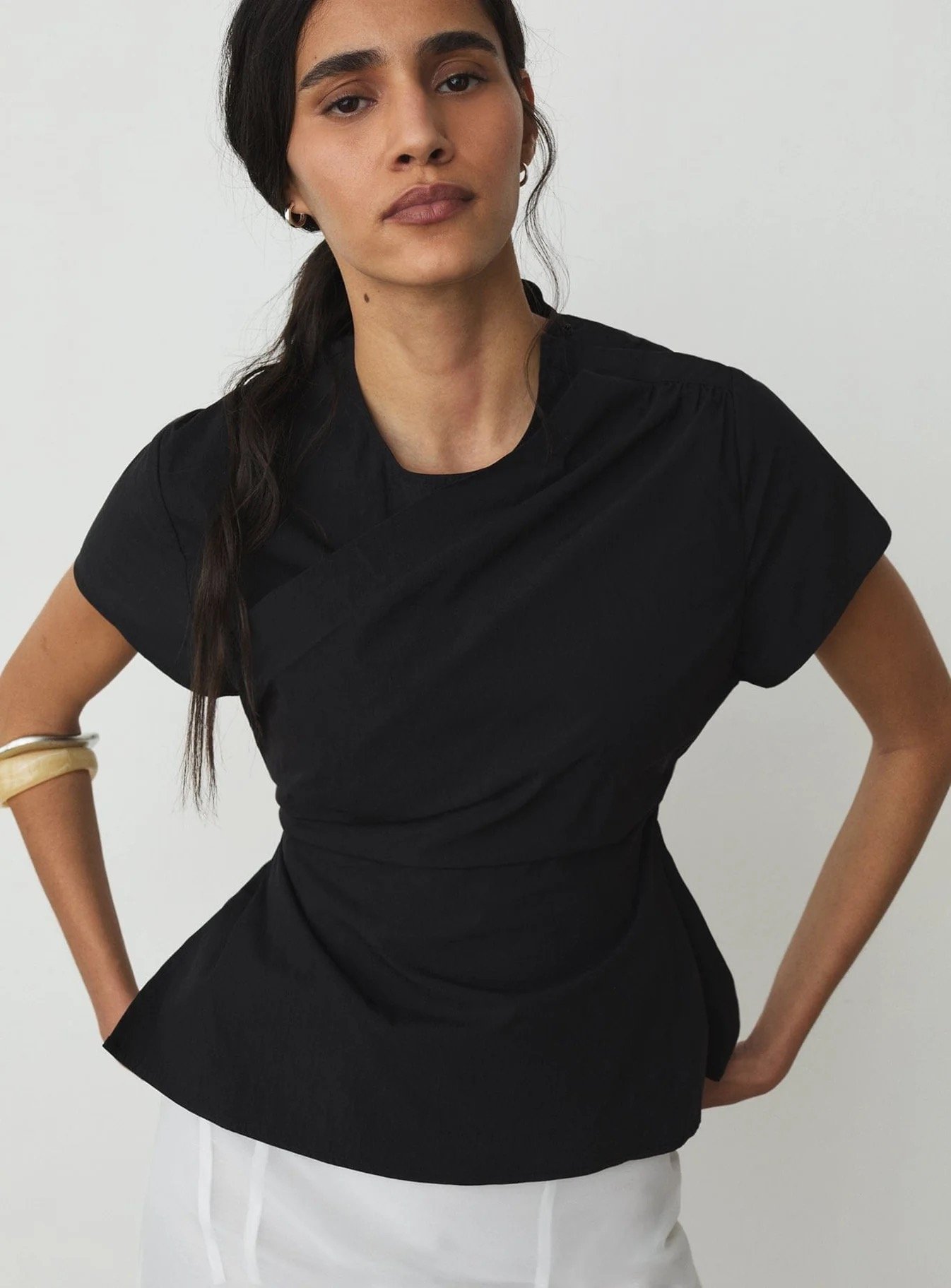 Image of LAAGAM RAVEN ASYMMETRIC BLOUSE