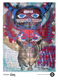Image 1 of A3 Giclée Art Print — NAUGHTY BULL FEARS NOTHING — collaboration with πPiluca and Marc Craig