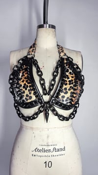 Image 3 of Leopard Rockstar Bra - Black
