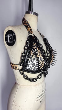 Image 5 of Leopard Rockstar Bra - Black
