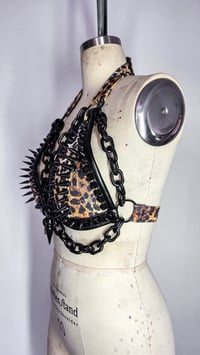 Image 6 of Leopard Rockstar Bra - Black