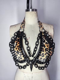 Image 2 of Leopard Rockstar Bra - Black