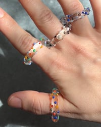 Image 5 of Dotted Clear Murano Glass Ring