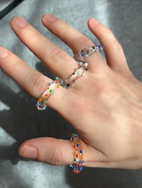 Image 1 of Dotted Clear Murano Glass Ring