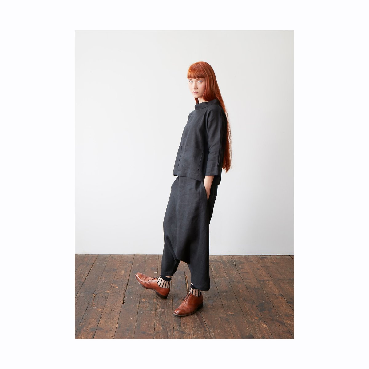 Image of Ruched Waist Sarouel Trousers