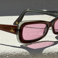 Image 3 of Vintage Chanel Two-Tone CC Logo Sunglasses