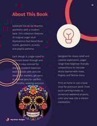 Image 3 of Coloring Book | A Special Book For Sugar Skull Lovers | Día de los Muertos